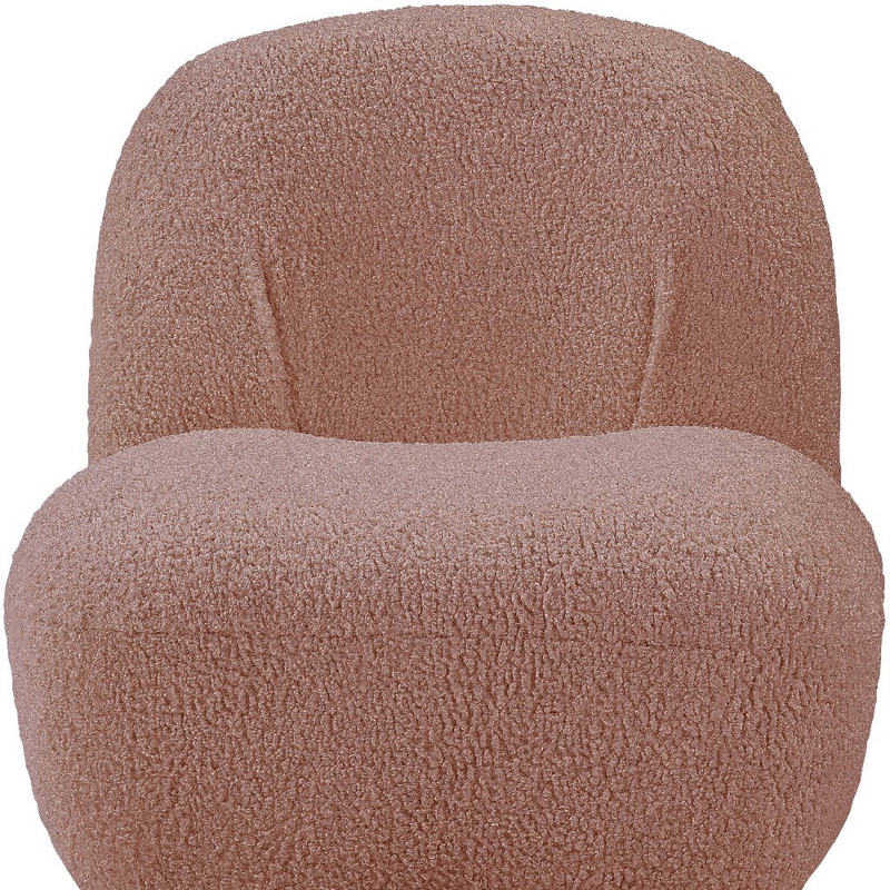 Pink Sherpa Swivel Slipper Chair