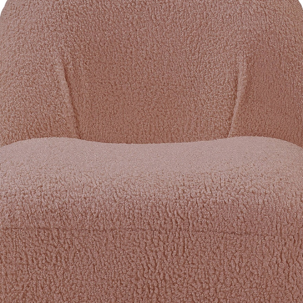 Pink Sherpa Swivel Slipper Chair