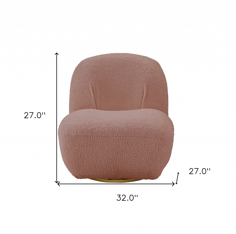 Pink Sherpa Swivel Slipper Chair