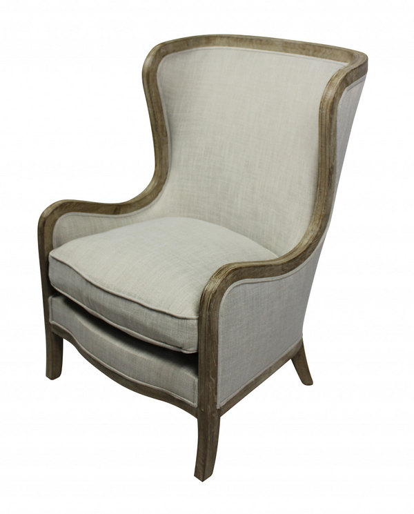 Dove Ivory Taupe Linen Lounge Chair
