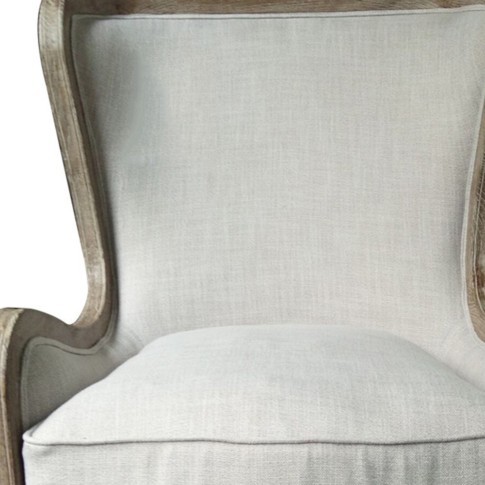 Dove Ivory Taupe Linen Lounge Chair
