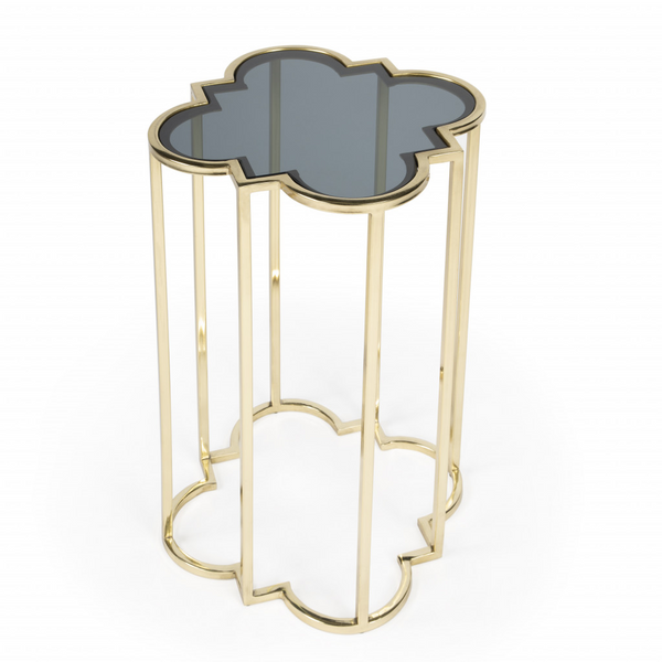Archer Gold And Black Glass Free Form End Table