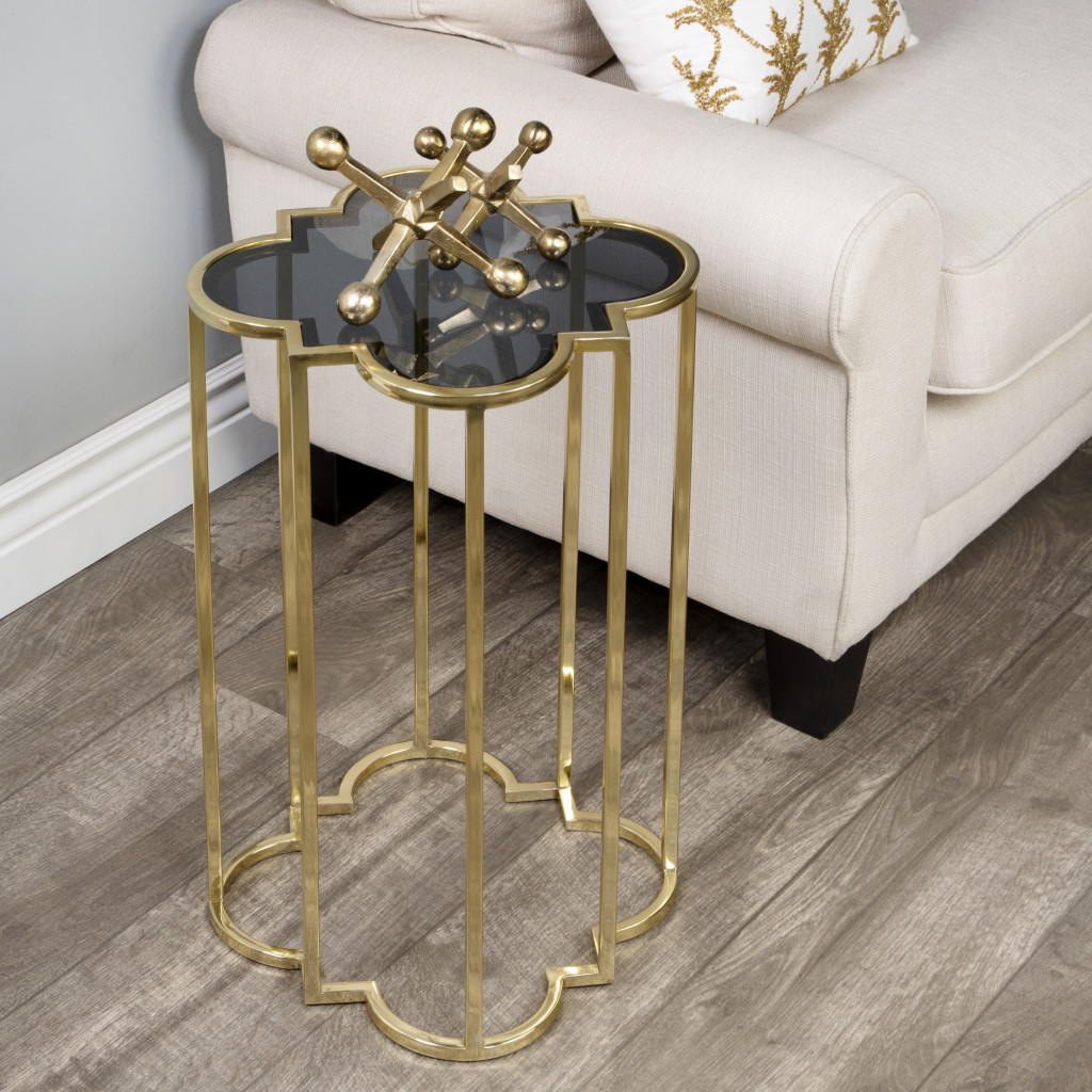 Archer Gold And Black Glass Free Form End Table