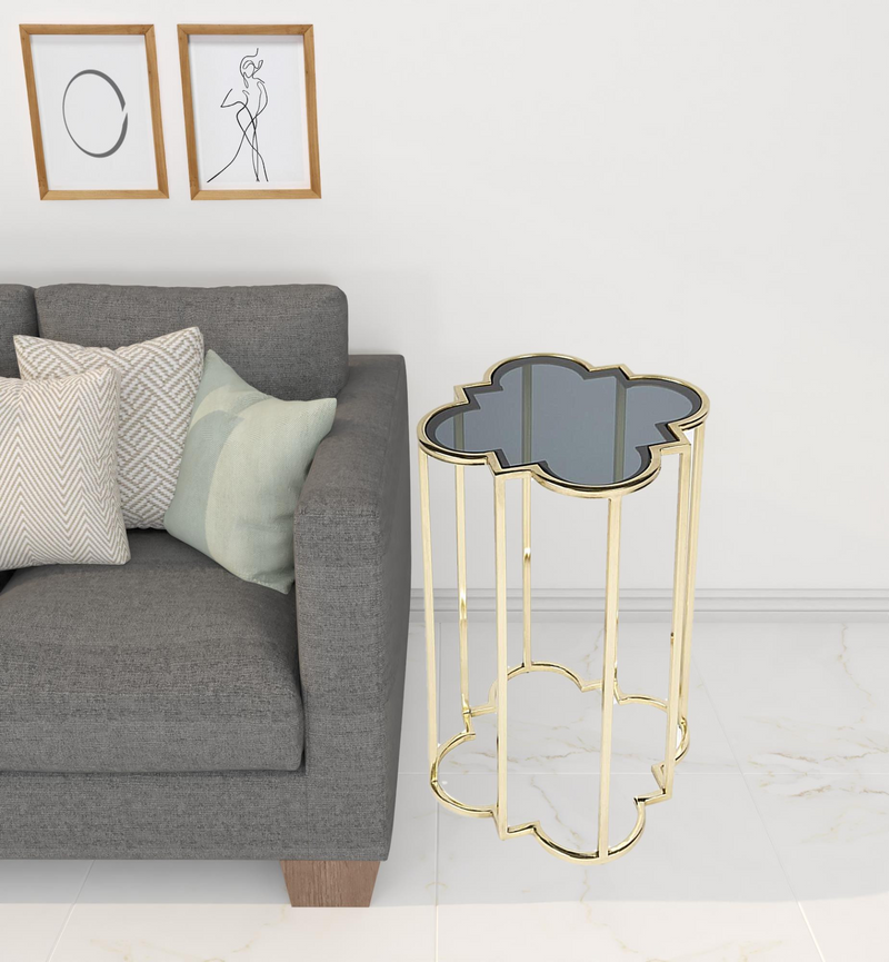 Archer Gold And Black Glass Free Form End Table