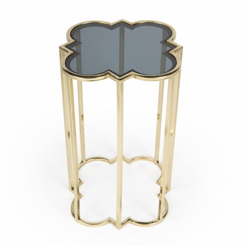 Archer Gold And Black Glass Free Form End Table