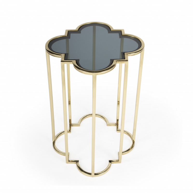 Archer Gold And Black Glass Free Form End Table