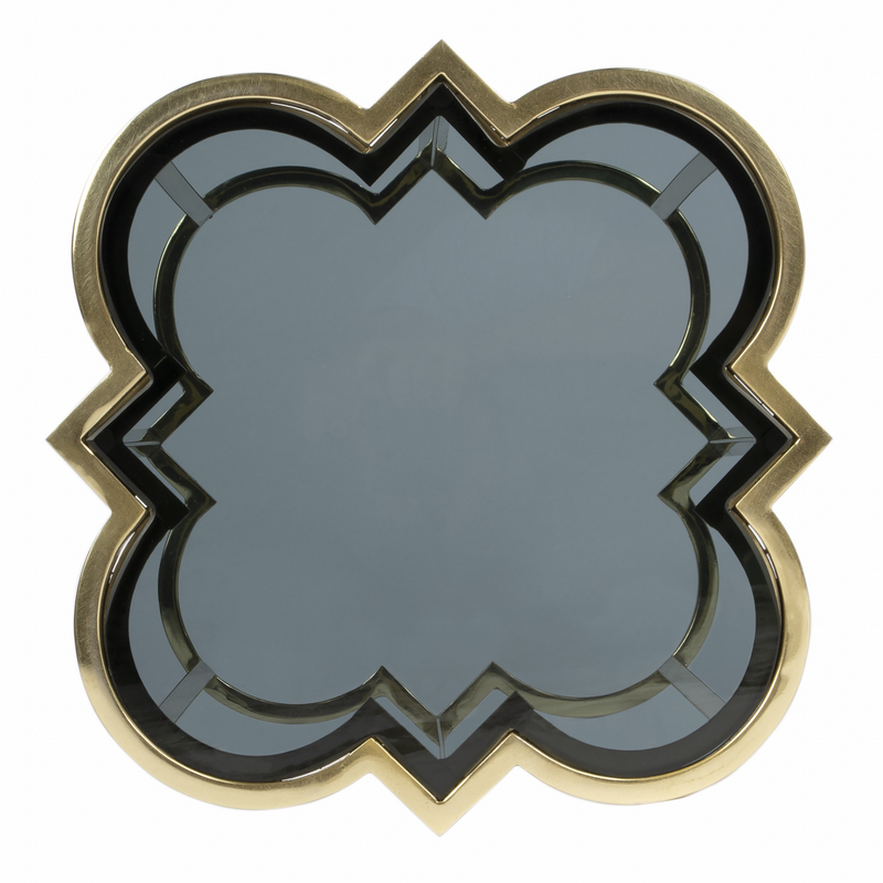 Archer Gold And Black Glass Free Form End Table
