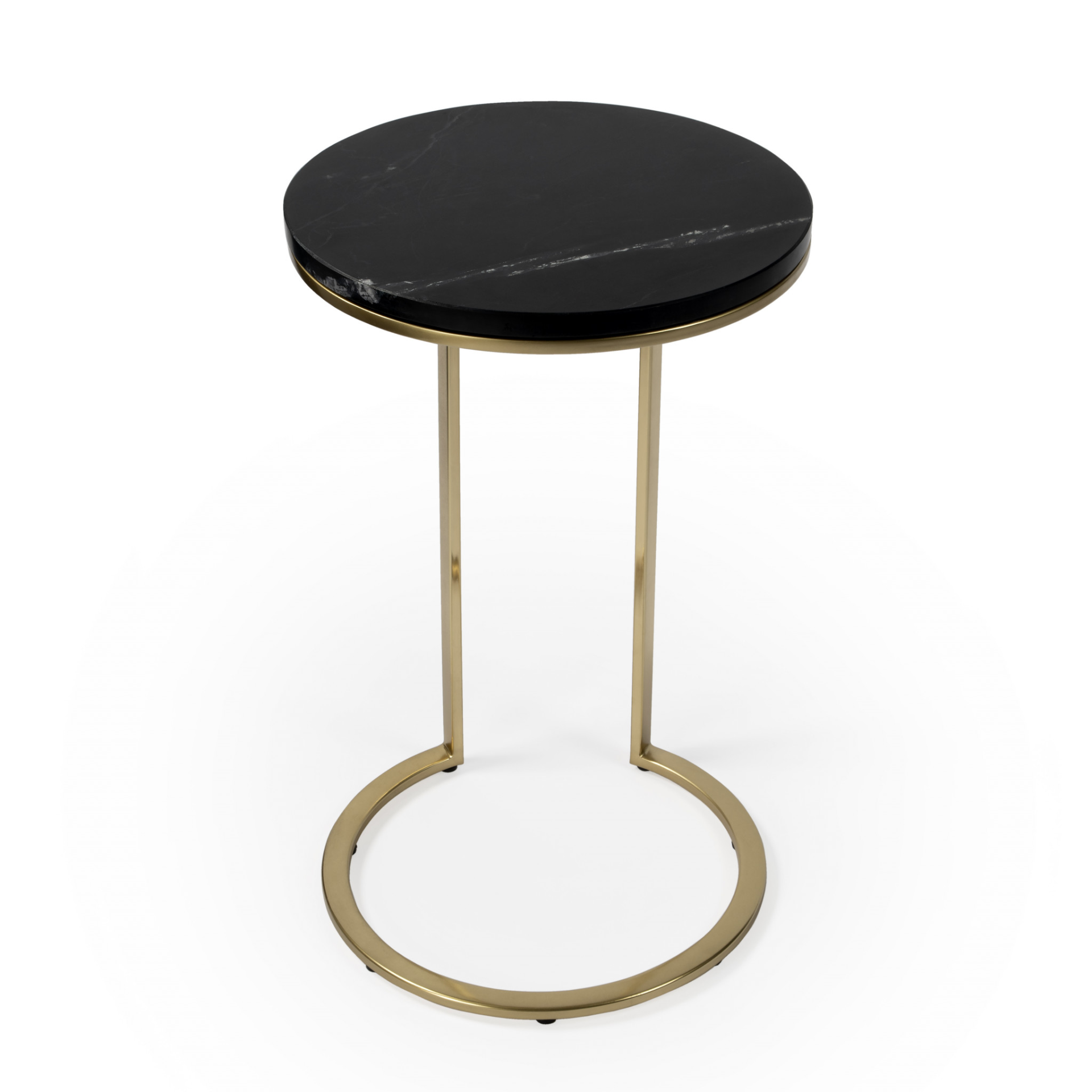 Rema Black Marble Round End Table