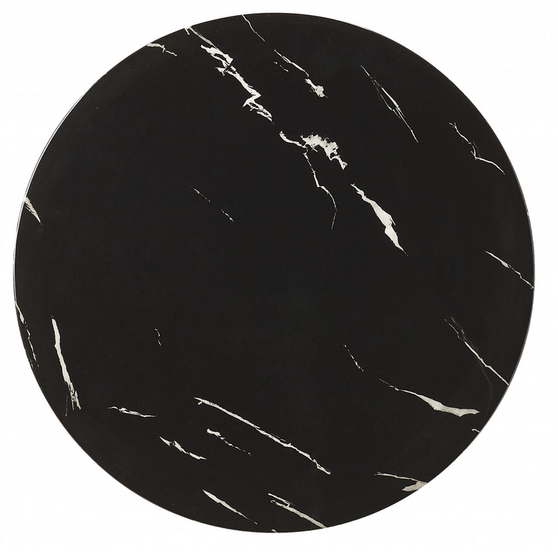 Rema Black Marble Round End Table