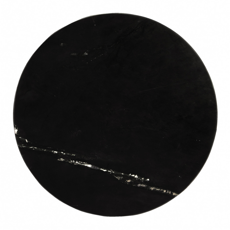 Rema Black Marble Round End Table