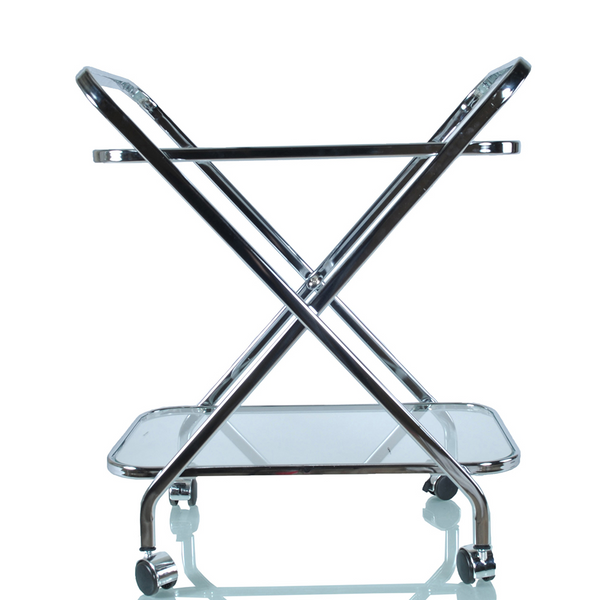 Chrome X-Shape  Bar Cart