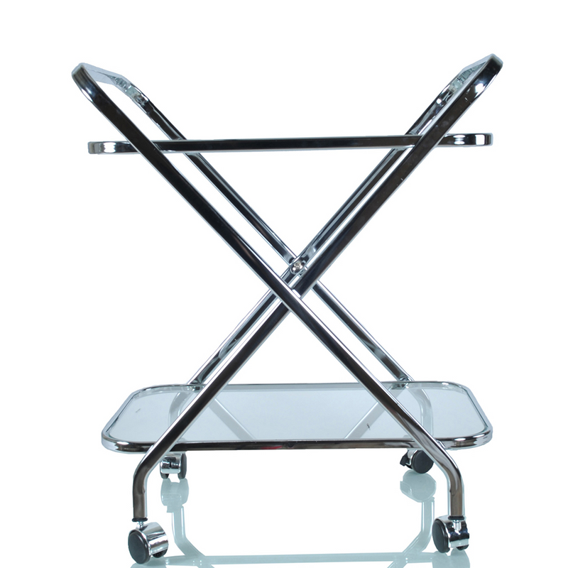 Chrome X-Shape  Bar Cart