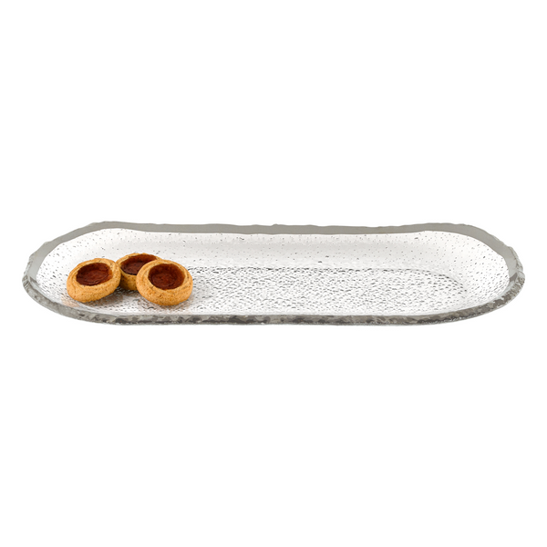 Mouth Blown Oval Edge Silver Platter