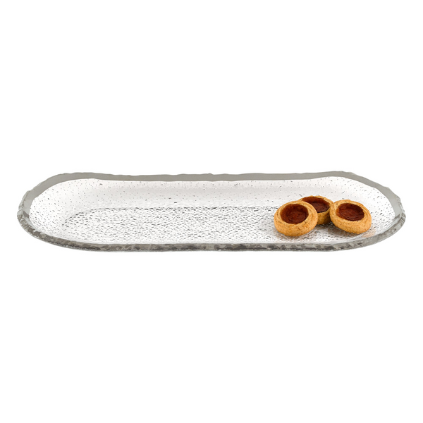 Mouth Blown Oval Edge Silver Platter