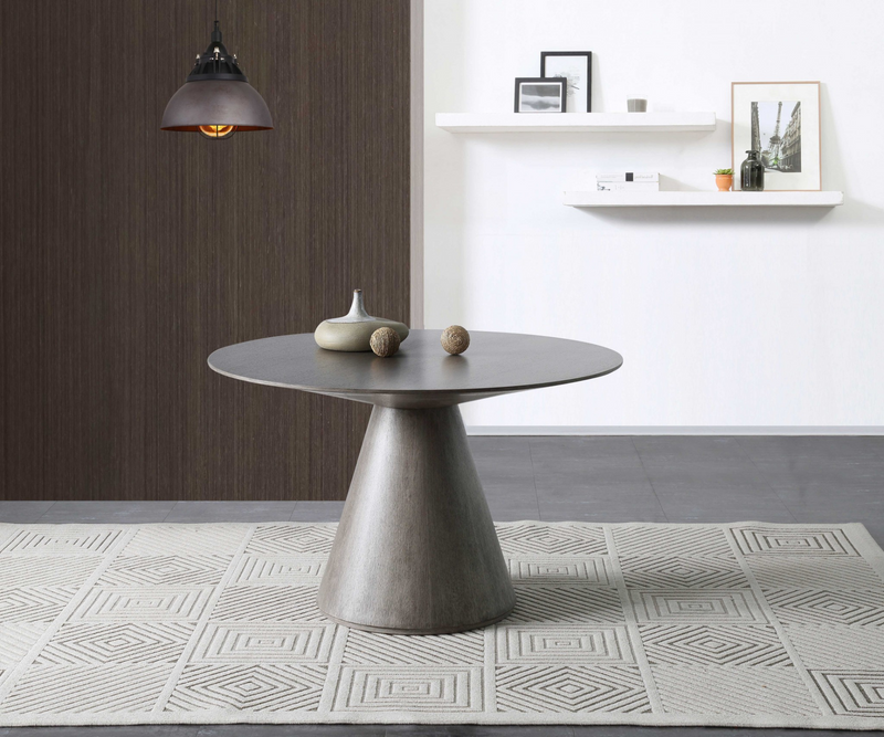 Elegance Essence Gray Oak Veneer Dining Table