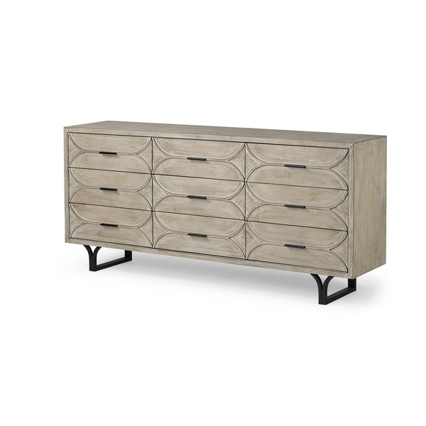 Olsen Coastal Elegance Nine-Drawer Mango Wood Sideboard