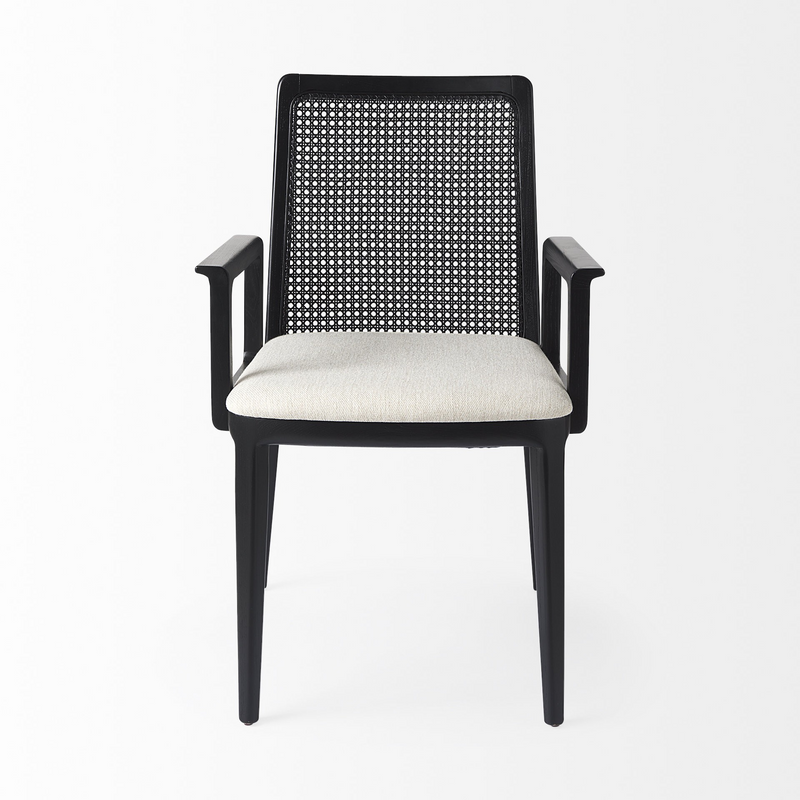 Cane Black/Cream Dining Armchair