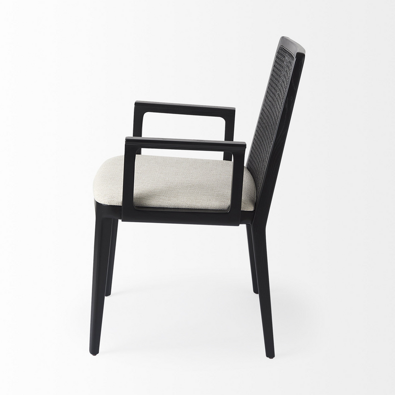 Cane Black/Cream Dining Armchair