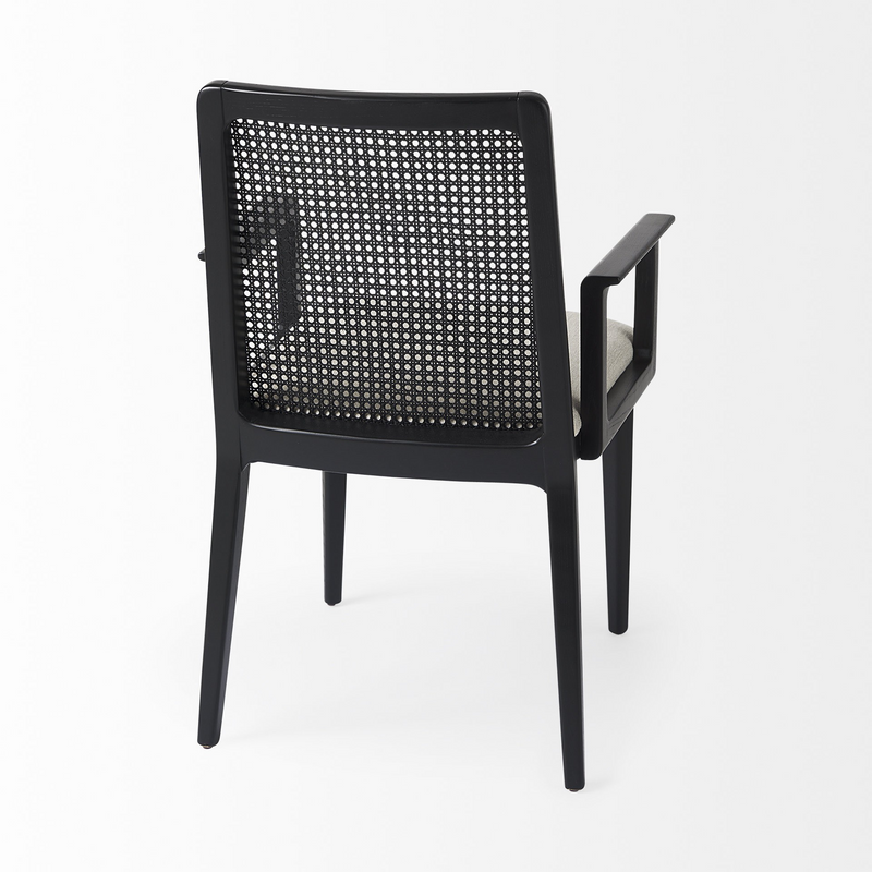 Cane Black/Cream Dining Armchair