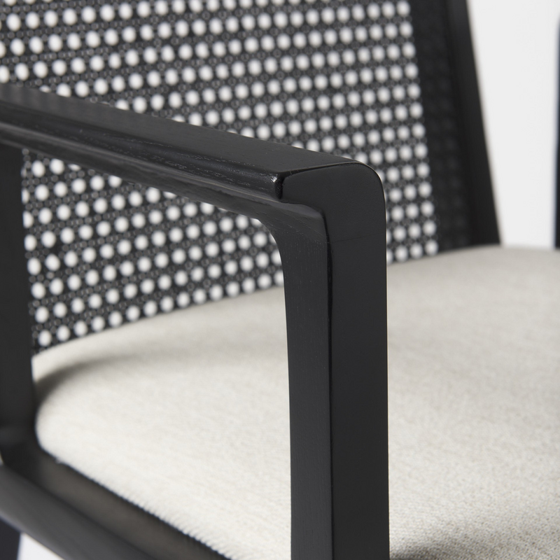 Cane Black/Cream Dining Armchair