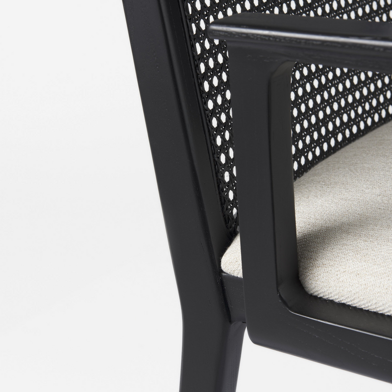 Cane Black/Cream Dining Armchair