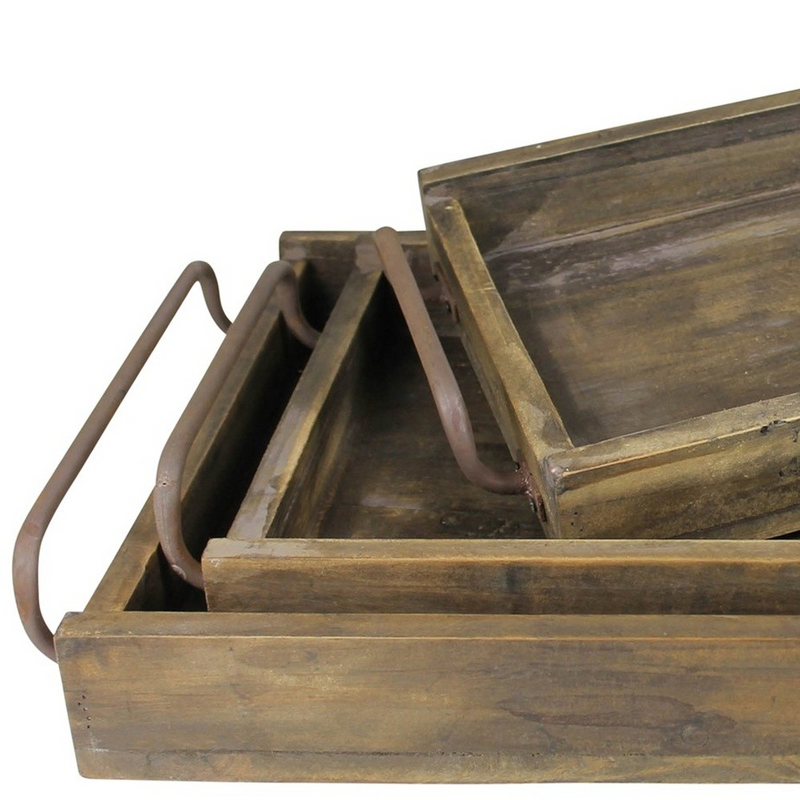 Wooden Tray Set