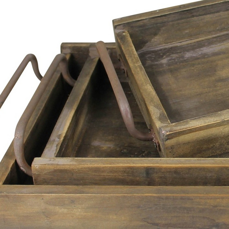 Wooden Tray Set
