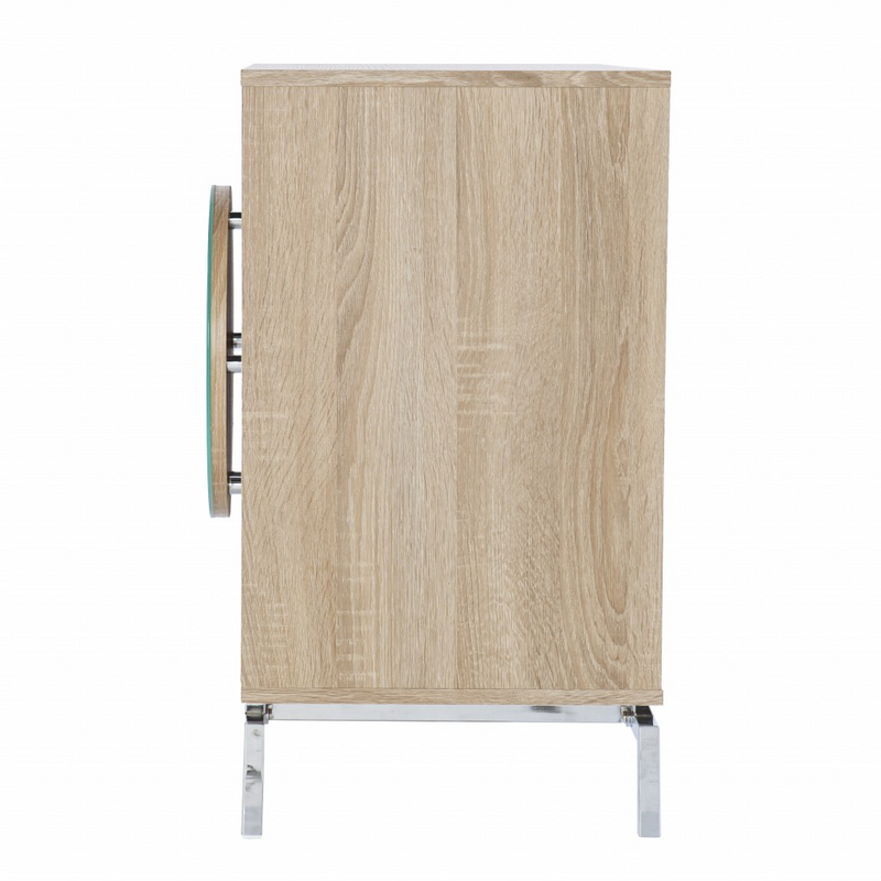 Mira Mirrored Circle Double Door Bar Cabinet