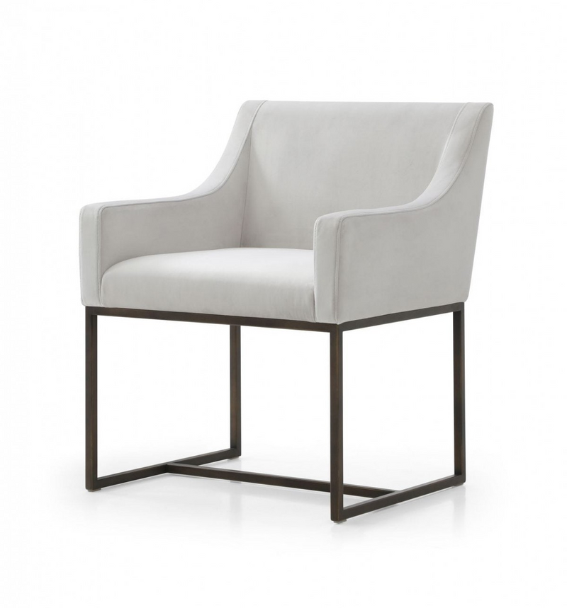 Beatrice Beige Velvet Antique Brass Dining Chair