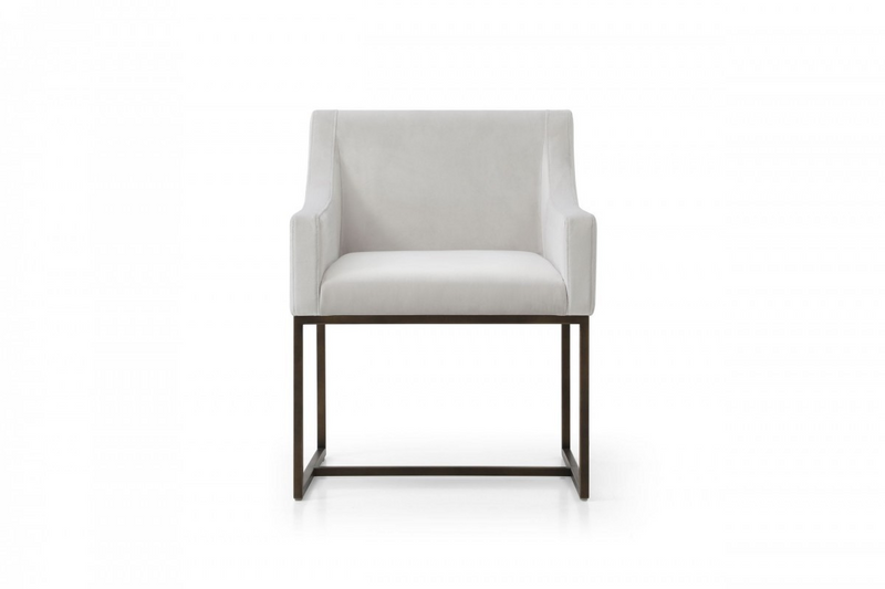 Beatrice Beige Velvet Antique Brass Dining Chair