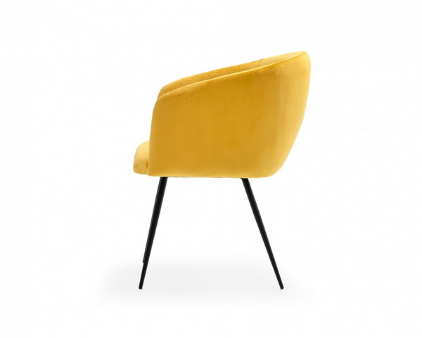 Marigold Yellow Velvet Modern Dining Chair