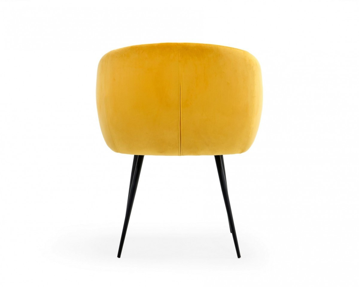 Marigold Yellow Velvet Modern Dining Chair