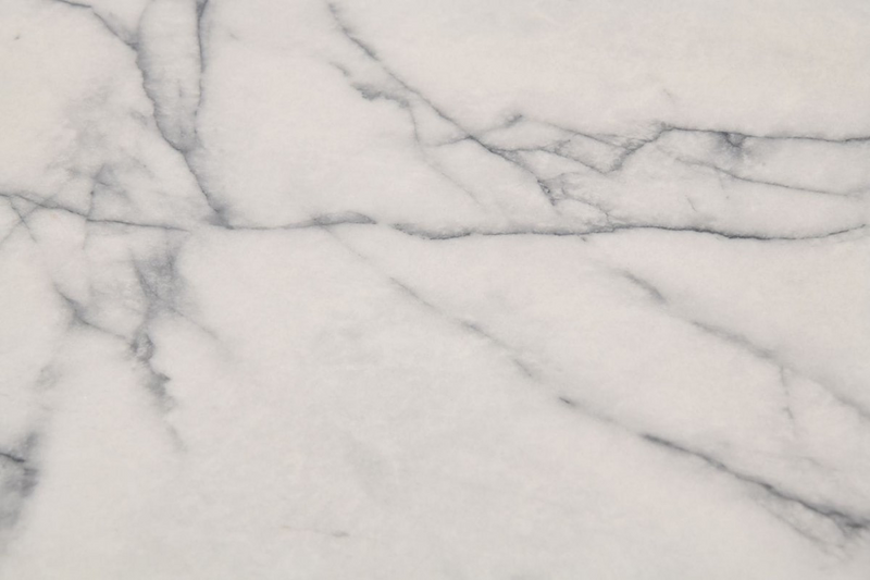 White Faux Marble and Gold Round Dining Table