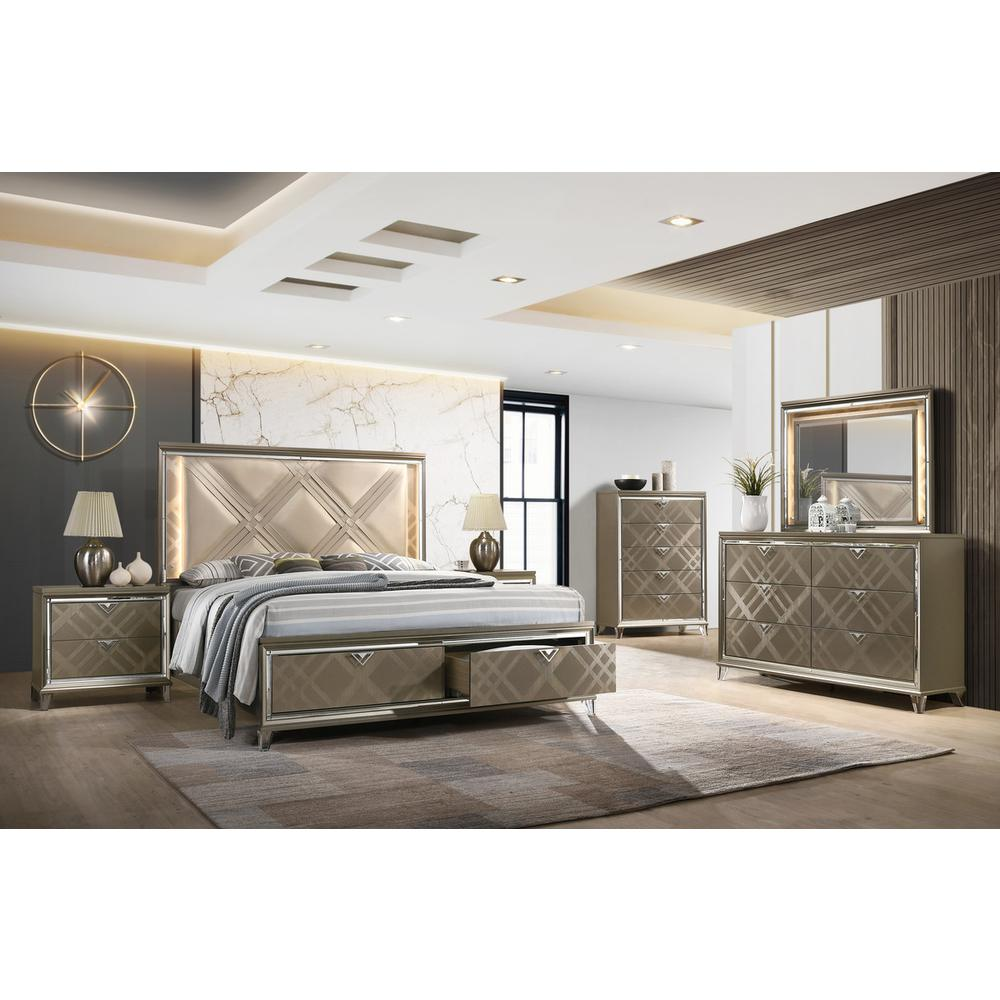 Aurora Luxe 6-Piece Queen Size Platform Bed Bedroom Set