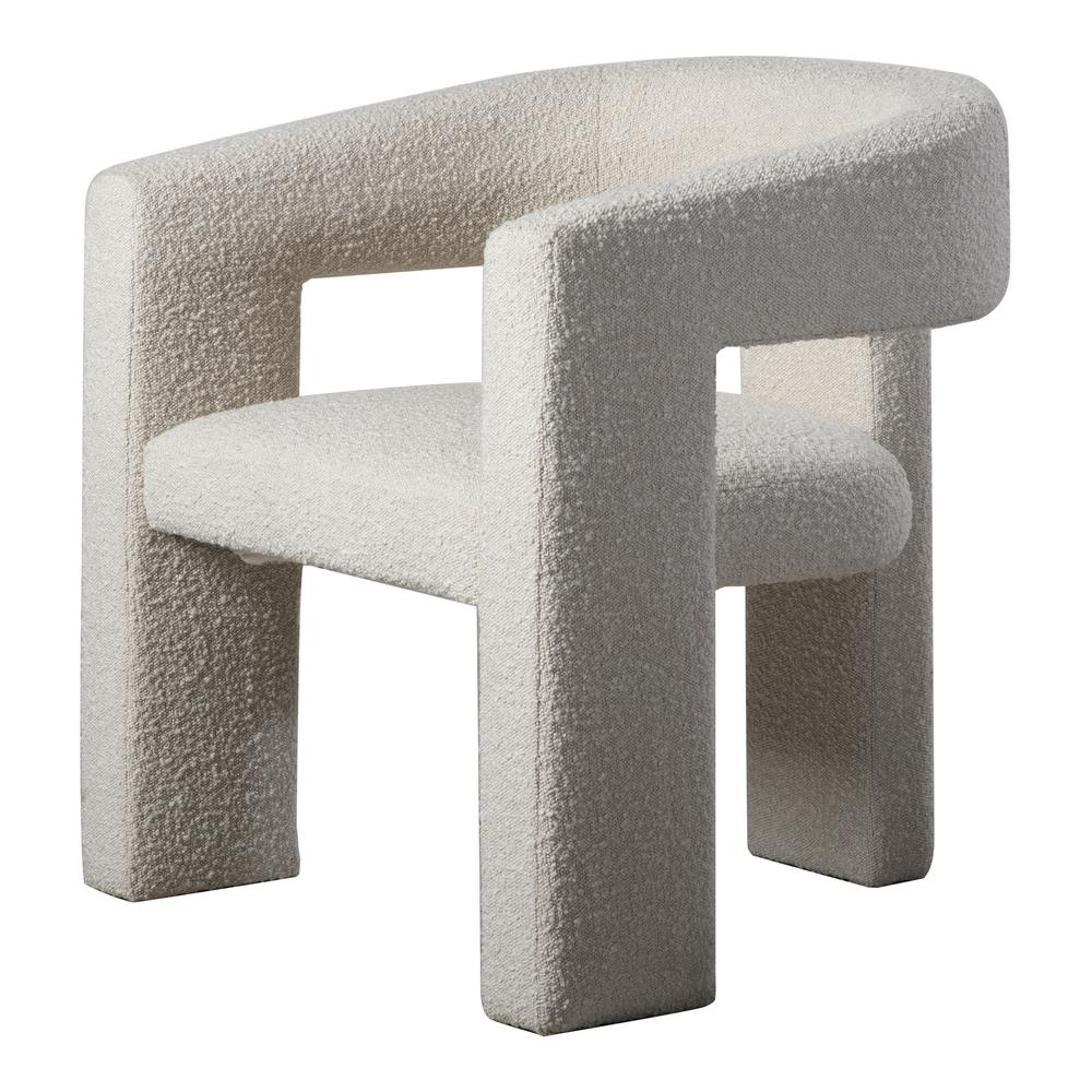 Elo White Contemporary Modern Sculptural Armchair
