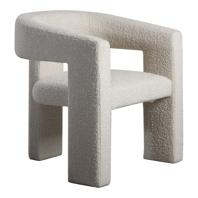Elo White Contemporary Modern Sculptural Armchair