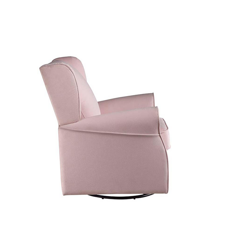 Tamaki Pink Fabric Swivel Chair with Glider