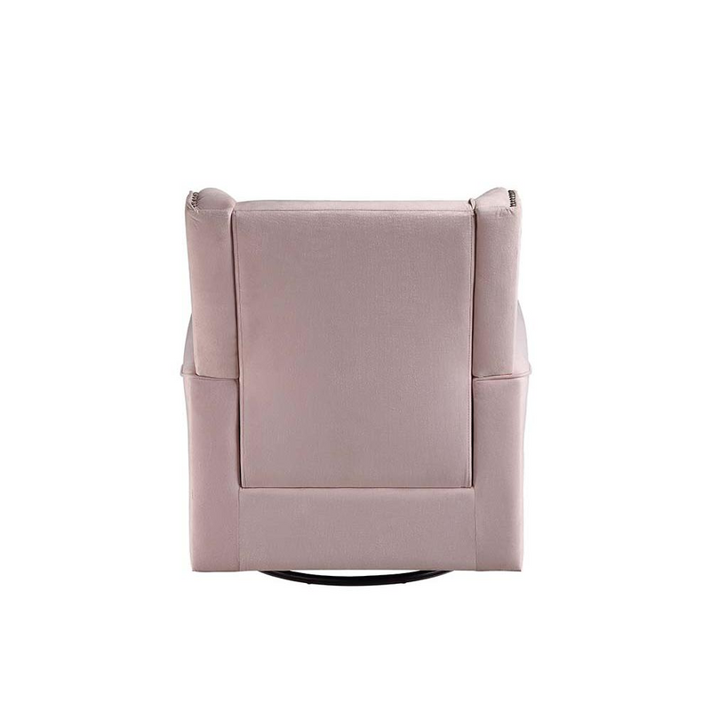 Tamaki Pink Fabric Swivel Chair with Glider