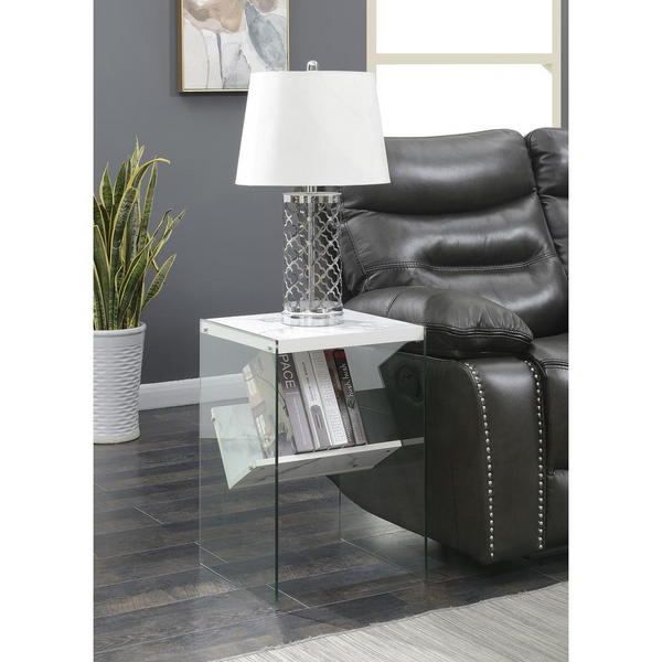 SoHo White Finish End Table