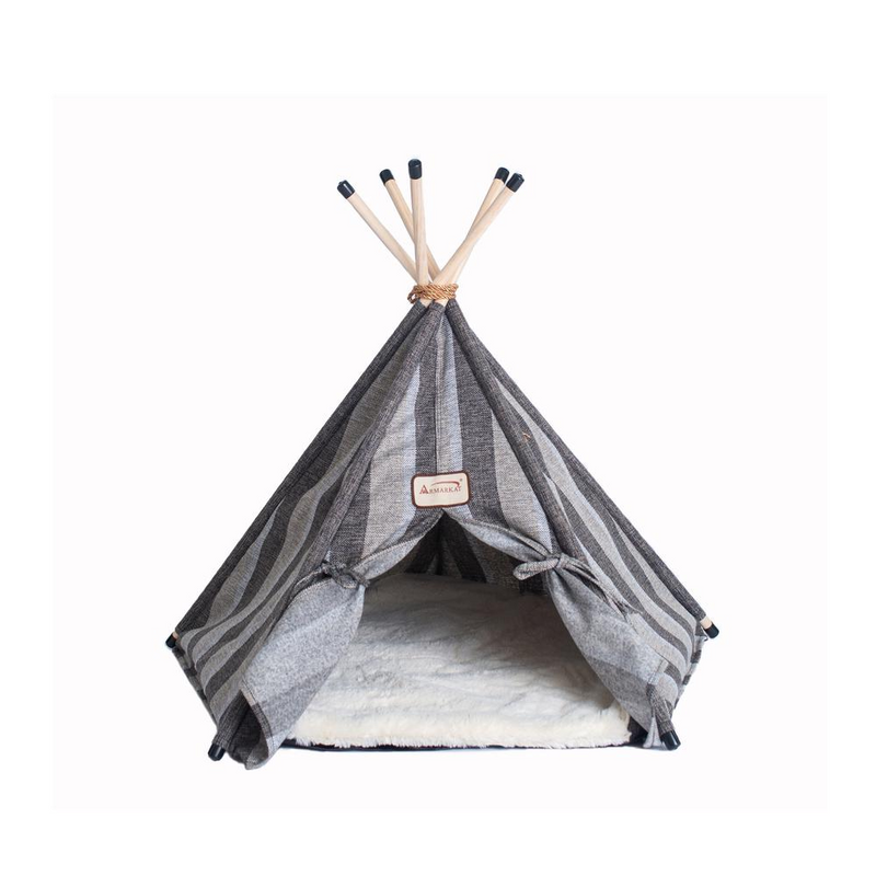 Striped Pattern Cat Bed Teepee