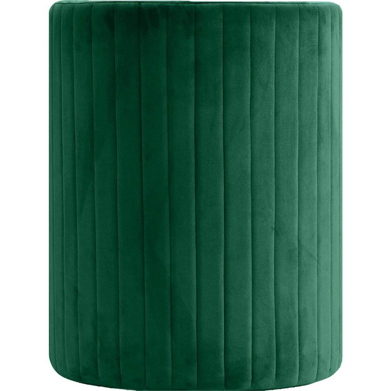 Seager Green Velvet Round Arm Chair with Ottoman
