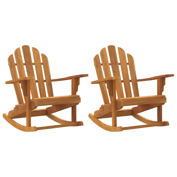 Solid Wood Teak Patio Adirondack Rocking Chair Set