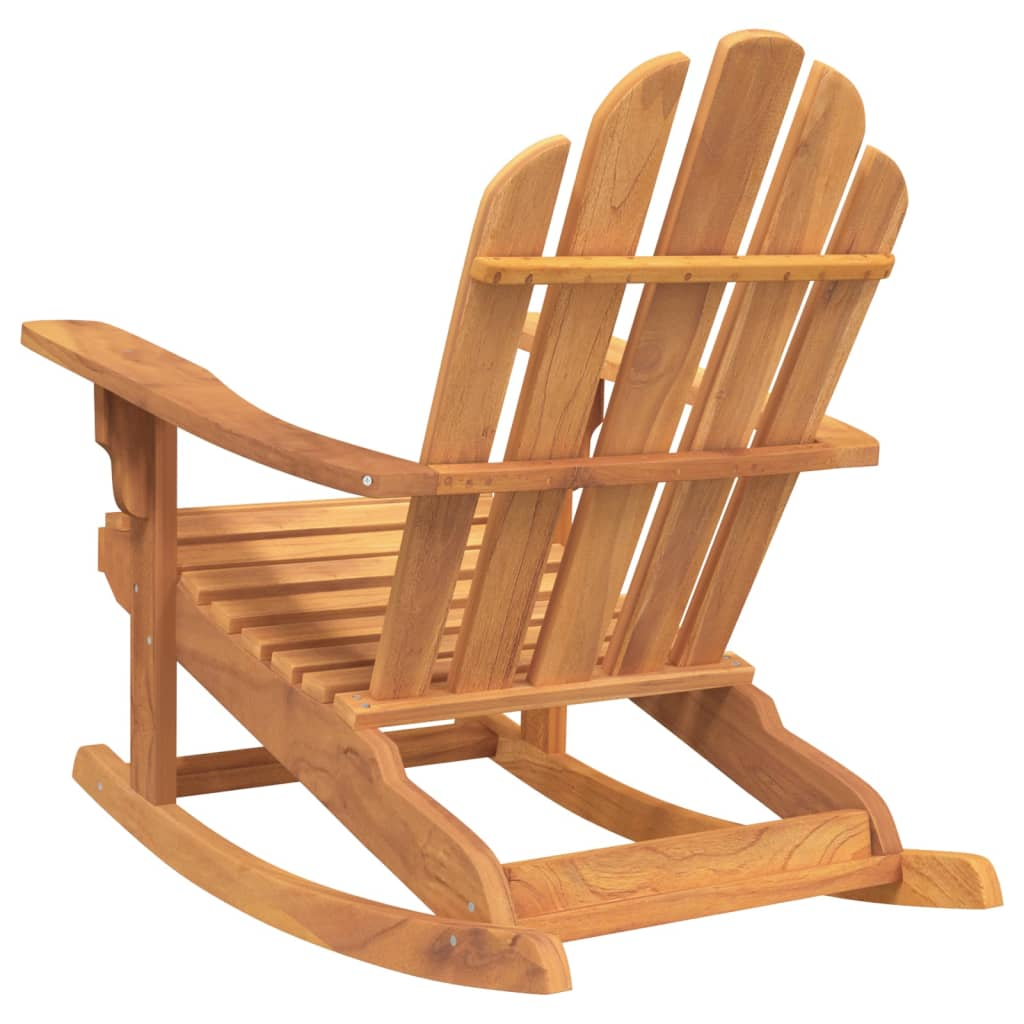 Solid Wood Teak Patio Adirondack Rocking Chair Set