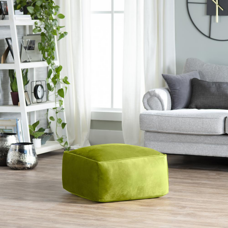 Chartreuse Velvet pouf