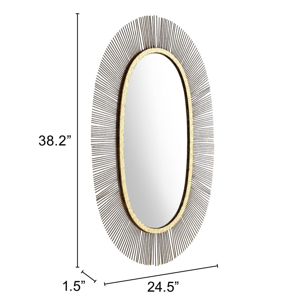 Juju Oval Mirror Black & Gold