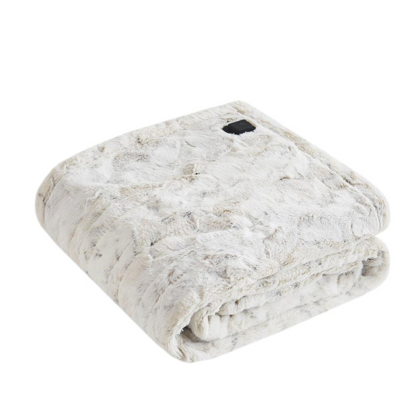 Beautyrest Zuri Ultra Soft Snow Leopard Heated Wrap