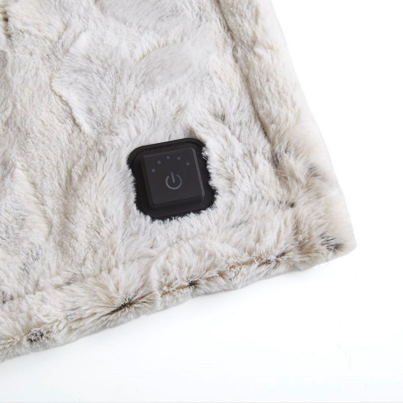Beautyrest Zuri Ultra Soft Snow Leopard Heated Wrap