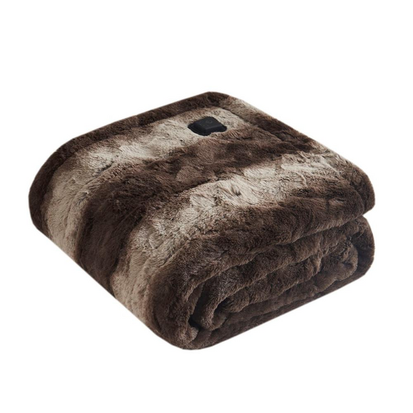 Beautyrest Zuri Chocolate Plush Heated Wrap