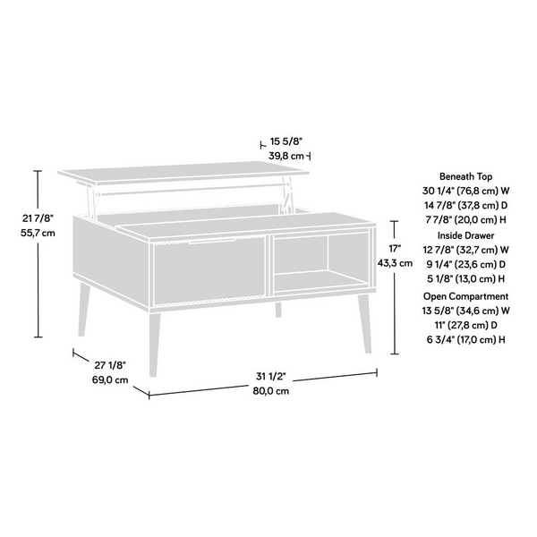 Ambleside Lift Top Coffee Table Sw