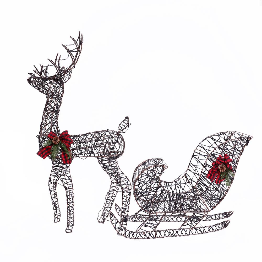 Reindeer and Sleigh LED Lighted Holiday Decoration
